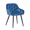 Noble Set of 2 Dining Chairs Velvet Armchairs Upholstered Soft Seat Back Metal