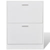 heybb White Wooden Shoe Cabinet with 2 Compartments,Wooden Shoe Cabinet, W8S8