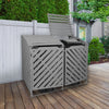 Wheelie Bin Store Double Wooden Shed Dustbin Storage Garden Outdoor Grey Cover