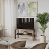 TV Stand Oak 2 Tier Media Console Storage Shelf Modern Living Room Unit