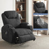 Electric Recliner Chair Massage Heating Armchair Sofa with Cup Holder Black