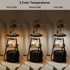 Small Side Table with 3-Tier Storage LED Lighted Sofa End Table Charging Station