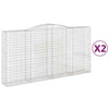 Arched Gabion Baskets 2 pcs 400x50x200/220 cm Galvanised Iron