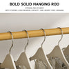 Heavy Duty Wooden Clothes Rail Rack Garment Hanging Stand With Coat & Hat Hooks
