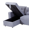 3 Seater L-Shaped Corner Sofa Bed with Storage Reversible Sleeper Bed Couch Grey