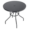 80cm Black Round Garden Table Outdoor Cafe Patio Dining Table with Parasol Hole