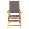 Reclining Garden Chairs 4 pcs Anthracite Fabric and Solid Wood J4L9