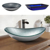Bathroom Sink Bowl Wash Basin Countertop Tempered Glass Vanity w/ Pop up Drainer