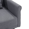 Luxury 2 Seater Grey Linen Fabric Couch Sofa Armchair with 2 Pillows Living Room