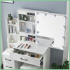 Dressing Table Mirror & LED Light Stool Makeup Vanity Set Desk Organizer Dresser