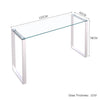 Modern Glass Slim Corner Side Console Table for Living Room Kitchen Narrow Space