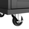 Rolling Kitchen Island Storage Trolley with Wood Effect Top & 5 Drawers Black