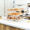 3-Tier Acrylic Bakery Display Case Countertop Donut Pastry Case Rear Door