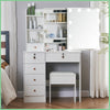 Vanity Dressing Table with Dimmable LED Light Sliding Mirror Shelves Makeup Desk