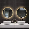 Round Bathroom Mirror with Bluetooth 3 LED Lights Illuminated Demister