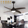 48" LED Ceiling Fan Light 3 Color Change 4 Wooden Effect Blades w/Remote Control