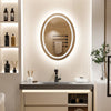Large Oval Wall LED Bathroom Mirror Dimmable Vanity Mirror Backlit+Front-Lighted