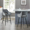 2 x Velvet Bar Stools Metal Leg Padded Seat Breakfast Stools Kitchen Chair New