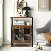 Industrial Bar Cabinet Kitchen Storage Sideboard W/ Rack Glass Holders
