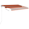 Manual Retractable Awning with LED 350x250 cm Orange and Brown