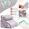 Bed Wedge Pillow Post Surgery Memory Foam Fill Pillow Set-Silver