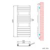 Bathroom Towel Rail Radiator Designer Flat Panel Chrome Heated Warmer Rad