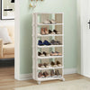 4-7 Tier Shoe Rack Stand Organiser Tall Folding Compact Tower Shelf Space Saving