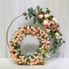 Round Double Hoop Wedding Flower Stand Metal Dual Arch Table Centrepiece Decor
