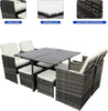 Garden Furniture Outdoor Patio Rattan Set Brown Grey Black Table 9-Piece Havana