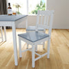 Dining Table and Chairs for 4 People,Kitchen Table Set,Grey&White,Solid Wooden