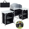 Folding Aluminium Camping Table Kitchen Unit Storage Outdoor Cooking Station UK