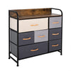 7-Drawer Dresser Fabric Chest of Drawers 3-Tier Organizer Bedroom Storage Unit