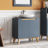 Grey Bathroom Under Sink Cabinet Basin Storage Cupboard Vanity Unit Furniture