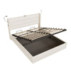 Ottoman Storage Bed Frame 5ft King Size Bed with Headboard Linen Fabric Beige