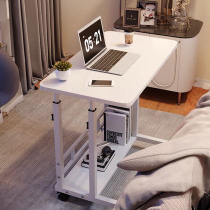 Mobile Adjustabl Laptop Table Sofa Bed Tray Computer Notebook Desk&Storage Shelf