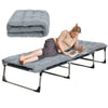 Sun Lounger Folding Recliner Reclining Garden Outdoor Guest Bed with Cushion