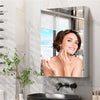 UK Bathroom Mirror Cabinet Wall Mount Vanity Mirror Shatter-proof Cosmetic Stand