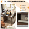 Computer Desk Writing Study Desk Workstation Table w/ Storage Cabinet & Hutch