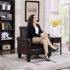Leisure Faux Leather Accent Arm Chair Living Room Bedroom Comfy Single Sofa Seat