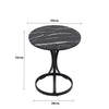 Modern 50cm Round Coffee Table with Pedestal Base Sofa Side Tea End Tables Black