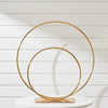 Round Double Hoop Wedding Flower Stand Metal Dual Arch Table Centrepiece Decor
