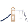 Playhouse with Slide Swing Rockwall Solid Wood Pine P2W1