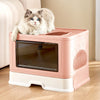 Large Self-Cleaning Hooded Cat Litter Box Enclosed Kitten Toilet Box Potty Tray
