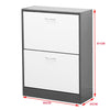 SHOE CABINET 2 DRAWER STORAGE CUPBOARD RACK SHELF FOOTWEAR ORGANISER SHOE STAND