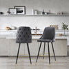 2pcs/Set Velvet Padded Breakfast Bar Stools Metal Leg Kitchen Pub Counter Chair