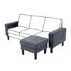 Modern L-Shaped Corner Sofa 2 3 Seater Armchair Couch With Footstool