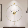 Classical Large 50cm Decorative Wall Clock with Pendulum Gold Colour Elegant NEW