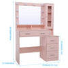 2 in1 Dressing Table with LED Lights Mirror 5 Drawers Socket Vanity Make up Desk