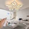 Modern Chandelier LED Lamp White Frame Ceiling Light With RGB Backlight Lzfzwneo