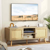 TV Stand for TVs up to 55" Rattan Media Console Table